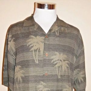 Tommy Bahama 100% Silk Wooden Button Palm Trees Ha